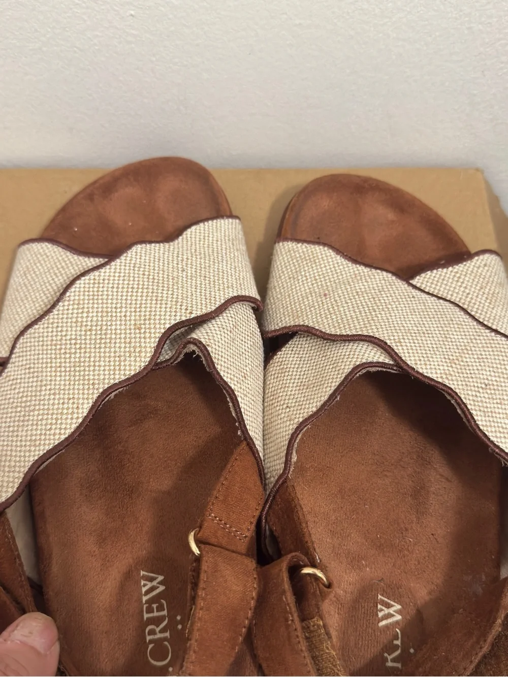 J. Crew pair footbed cross